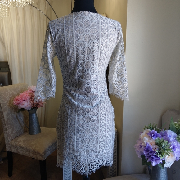 🍒EUC🍒 FOR LOVE & LEMONS SILVER COCKTAIL DRESS - Picture 9 of 10